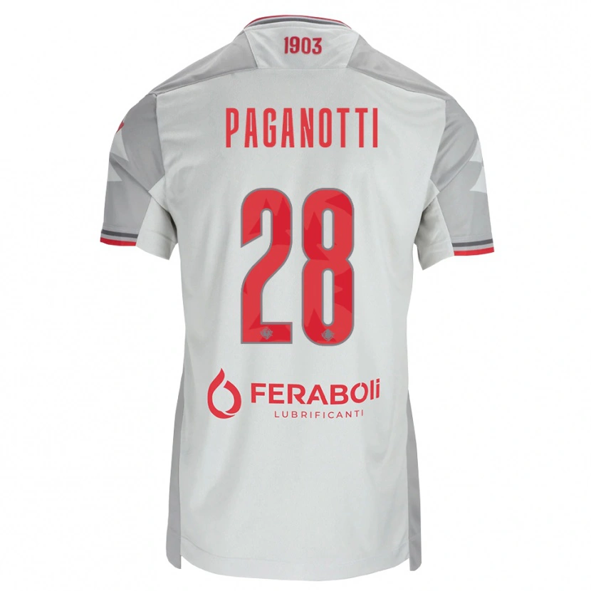 Danxen Niño Camiseta Michele Paganotti #28 Gris Blanco Rojo 2ª Equipación 2026/27 La Camisa México