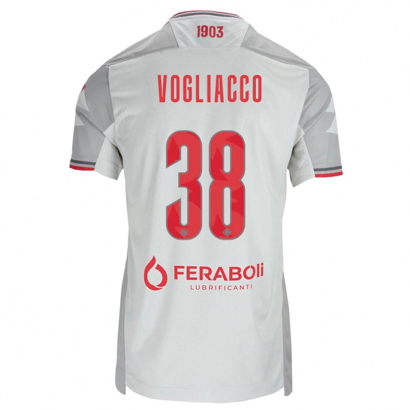 Danxen Niño Camiseta Alessandro Vogliacco #38 Gris Blanco Rojo 2ª Equipación 2026/27 La Camisa México