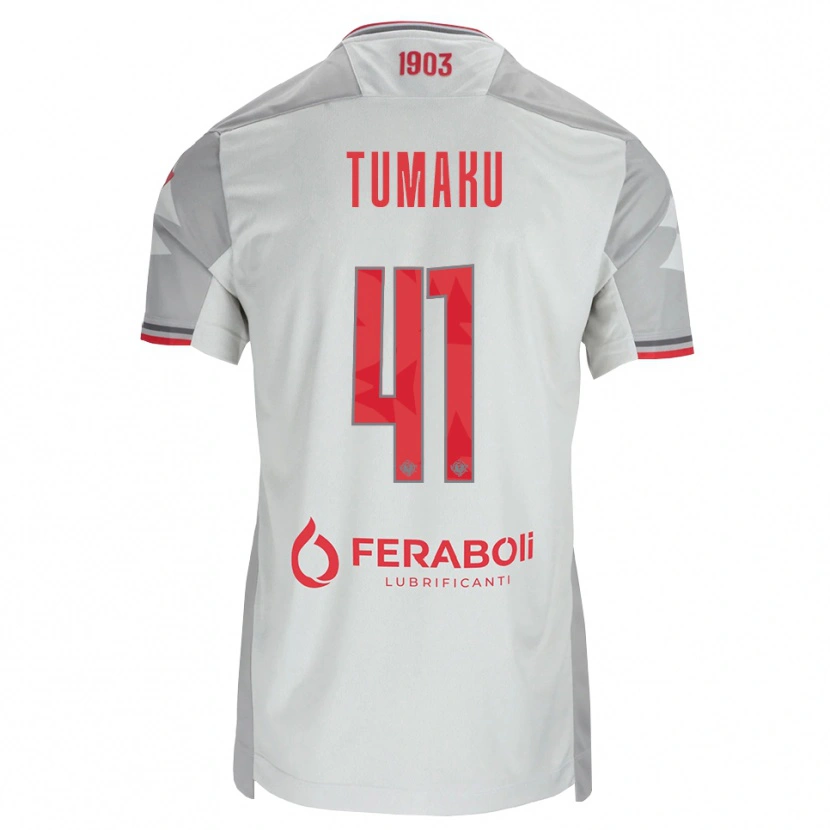 Danxen Niño Camiseta Niccolò Tumaku #41 Gris Blanco Rojo 2ª Equipación 2026/27 La Camisa México