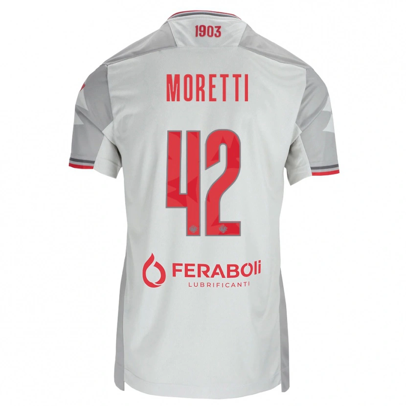 Danxen Niño Camiseta Lorenzo Moretti #42 Gris Blanco Rojo 2ª Equipación 2026/27 La Camisa México