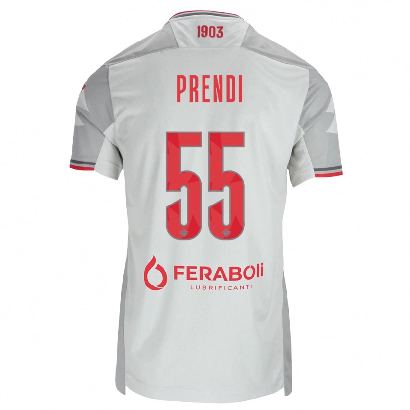 Danxen Niño Camiseta Denis Prendi #55 Gris Blanco Rojo 2ª Equipación 2026/27 La Camisa México