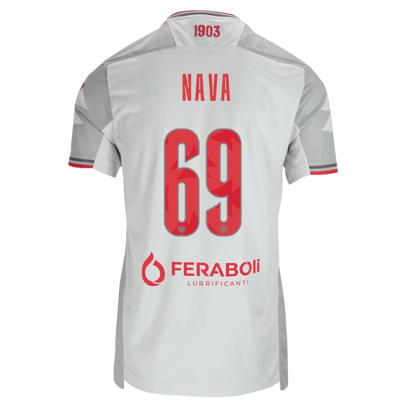 Danxen Niño Camiseta Lapo Nava #69 Gris Blanco Rojo 2ª Equipación 2026/27 La Camisa México