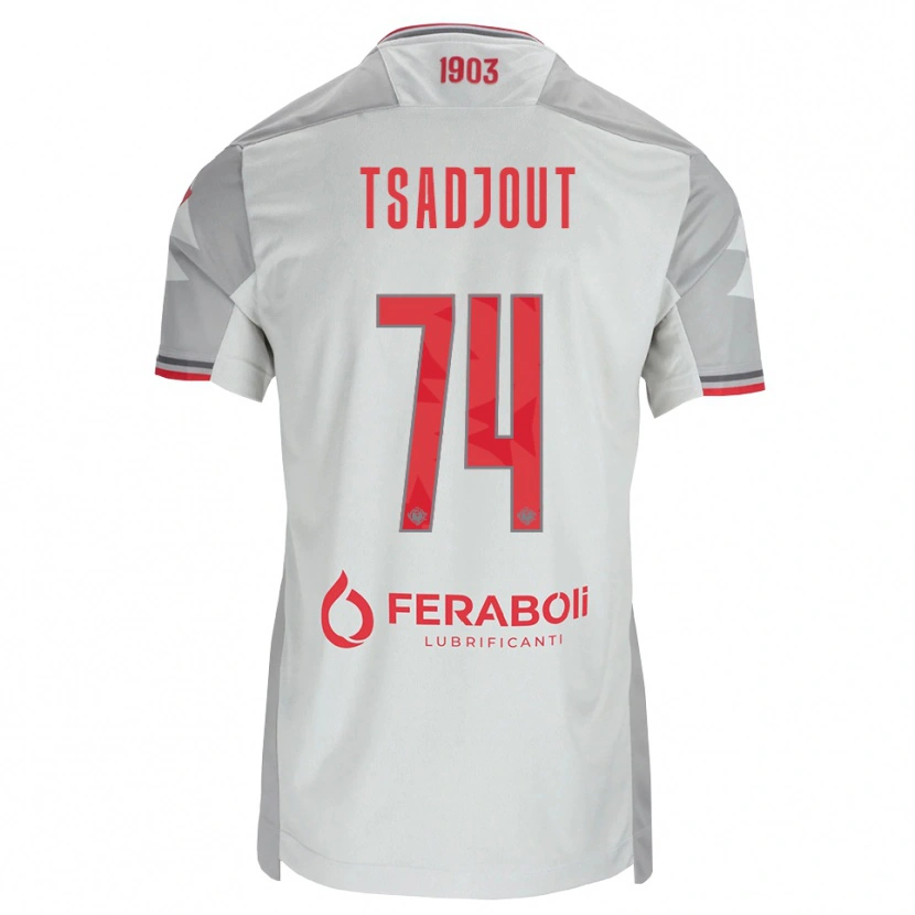 Danxen Niño Camiseta Frank Tsadjout #74 Gris Blanco Rojo 2ª Equipación 2026/27 La Camisa México