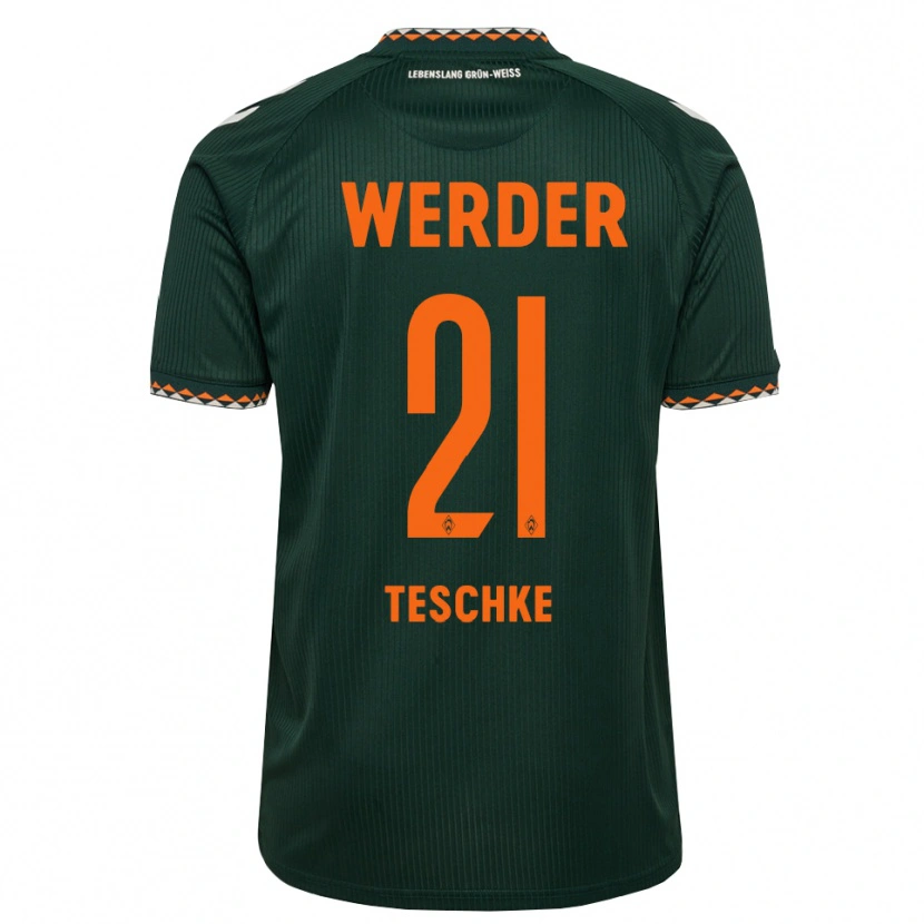 Danxen Niño Camiseta Tim Teschke #21 Verde Oscuro Naranja Blanco 2ª Equipación 2026/27 La Camisa México