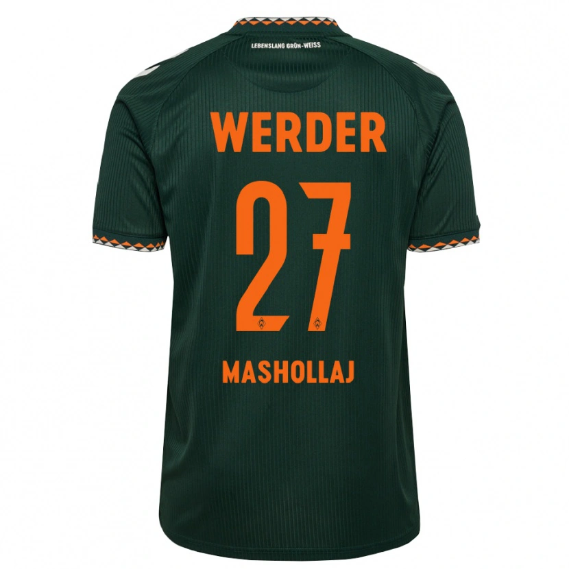 Danxen Niño Camiseta Benjamin Mashollaj #27 Verde Oscuro Naranja Blanco 2ª Equipación 2026/27 La Camisa México
