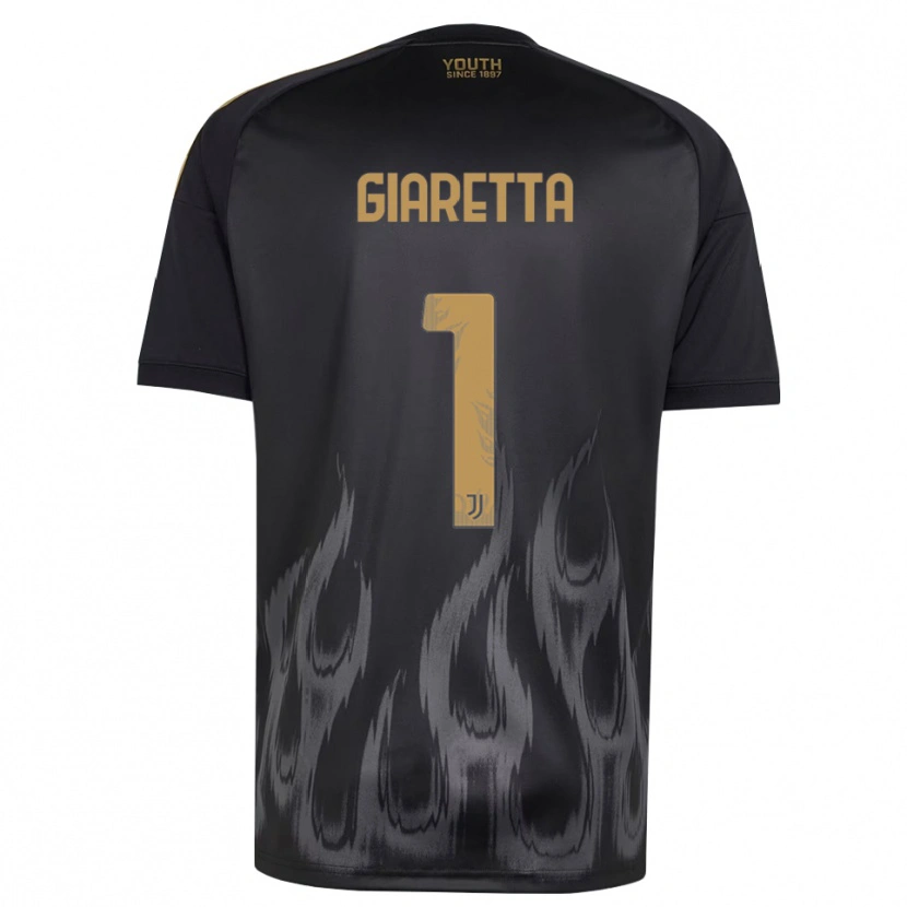 Danxen Niño Camiseta Emanuele Giaretta #1 Negro Marrón Equipación Tercera 2026/27 La Camisa México