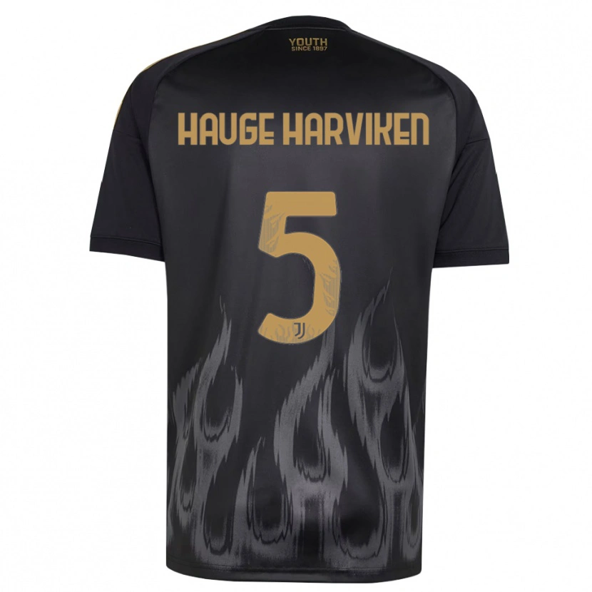 Danxen Niño Camiseta Mathilde Hauge Harviken #5 Negro Marrón Equipación Tercera 2026/27 La Camisa México