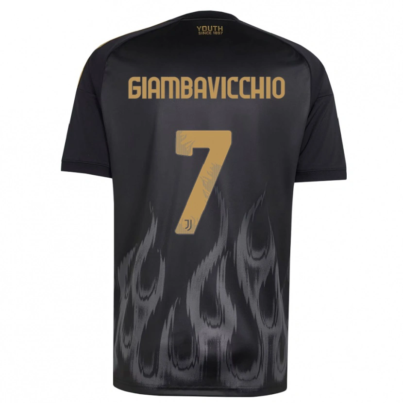 Danxen Niño Camiseta Franco Giambavicchio #7 Negro Marrón Equipación Tercera 2026/27 La Camisa México