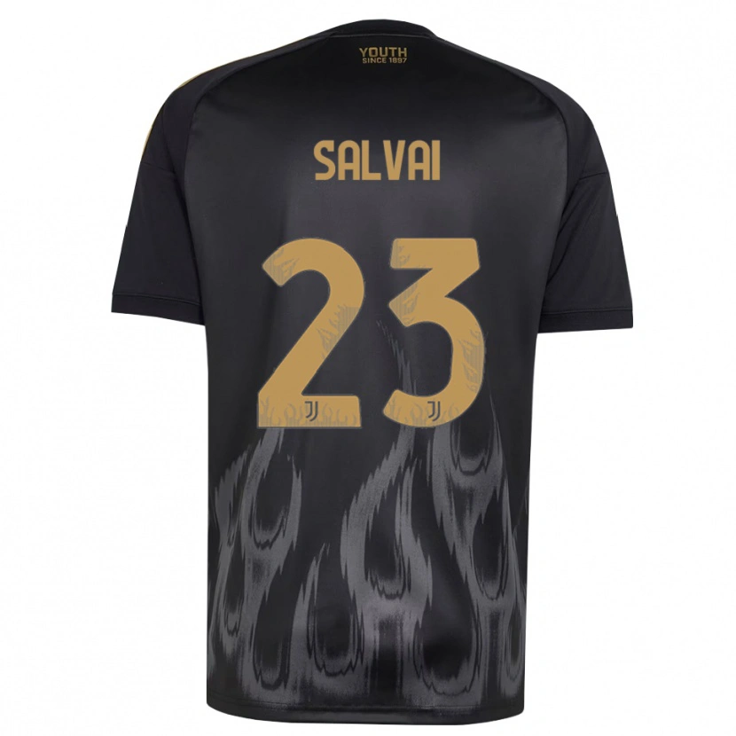 Danxen Niño Camiseta Cecilia Salvai #23 Negro Marrón Equipación Tercera 2026/27 La Camisa México
