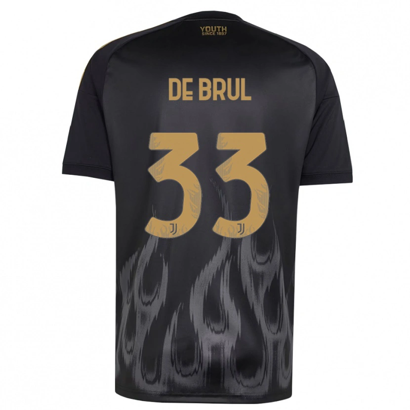 Danxen Niño Camiseta Maxime De Brul #33 Negro Marrón Equipación Tercera 2026/27 La Camisa México