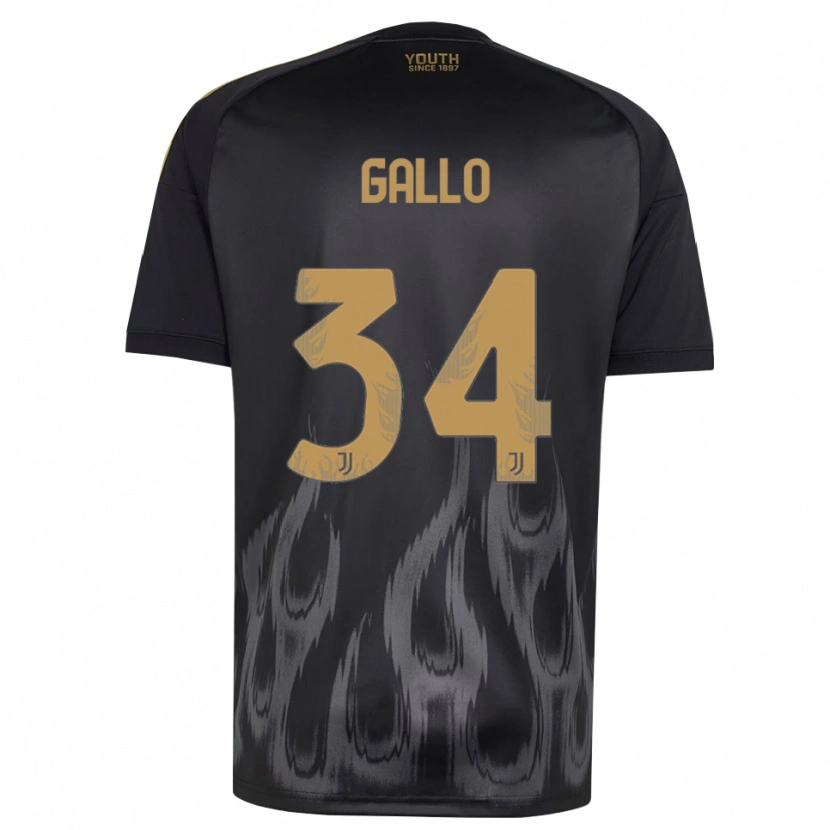 Danxen Niño Camiseta Azzurra Gallo #34 Negro Marrón Equipación Tercera 2026/27 La Camisa México