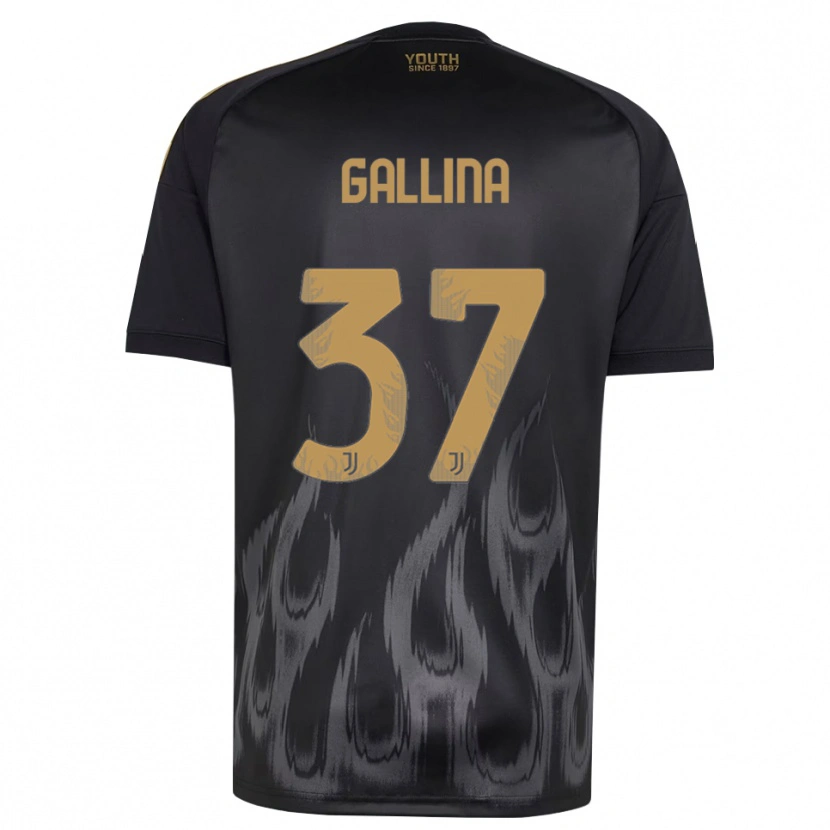 Danxen Niño Camiseta Arianna Gallina #37 Negro Marrón Equipación Tercera 2026/27 La Camisa México