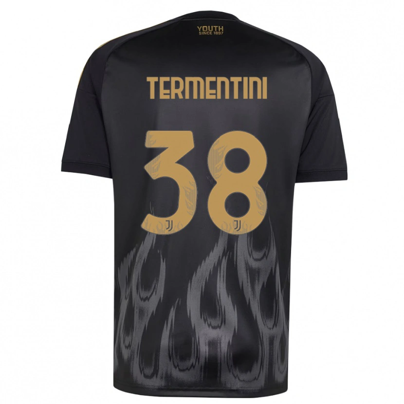 Danxen Niño Camiseta Giorgia Termentini #38 Negro Marrón Equipación Tercera 2026/27 La Camisa México