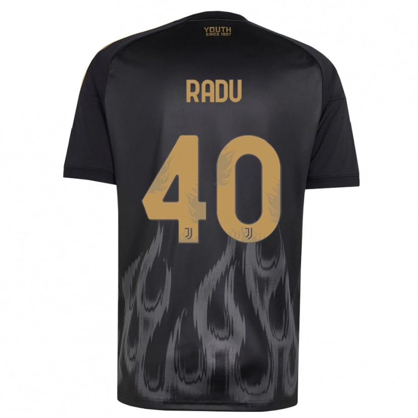 Danxen Niño Camiseta Riccardo Radu #40 Negro Marrón Equipación Tercera 2026/27 La Camisa México
