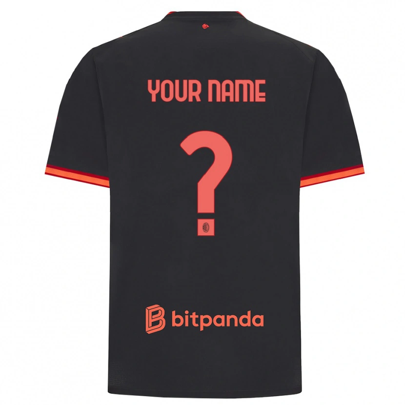 Danxen Niño Camiseta Su Nombre #0 Rojo Negro Equipación Tercera 2026/27 La Camisa México