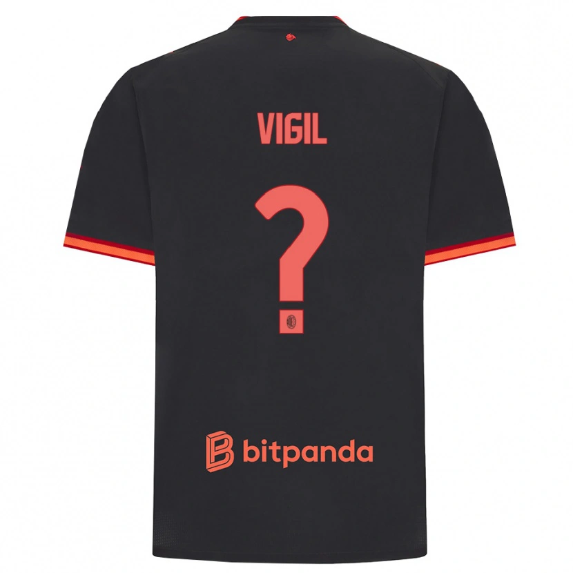 Danxen Niño Camiseta Christian Vigil #0 Rojo Negro Equipación Tercera 2026/27 La Camisa México