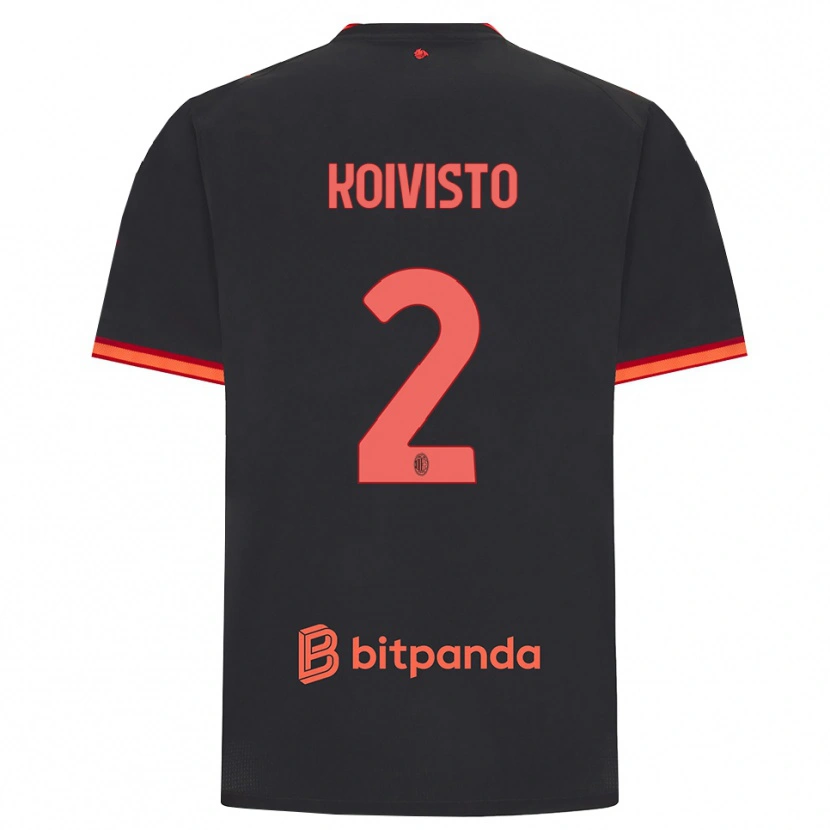 Danxen Niño Camiseta Emma Koivisto #2 Rojo Negro Equipación Tercera 2026/27 La Camisa México