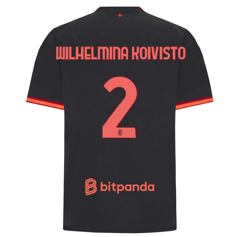 Danxen Niño Camiseta Emma Wilhelmina Koivisto #2 Rojo Negro Equipación Tercera 2026/27 La Camisa México