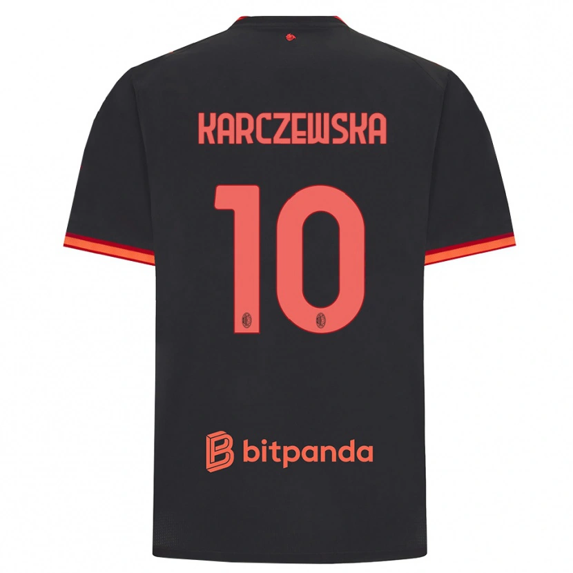 Danxen Niño Camiseta Nikola Karczewska #10 Rojo Negro Equipación Tercera 2026/27 La Camisa México