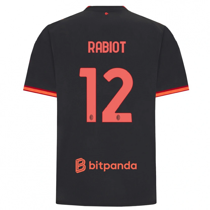Danxen Niño Camiseta Adrien Rabiot #12 Rojo Negro Equipación Tercera 2026/27 La Camisa México