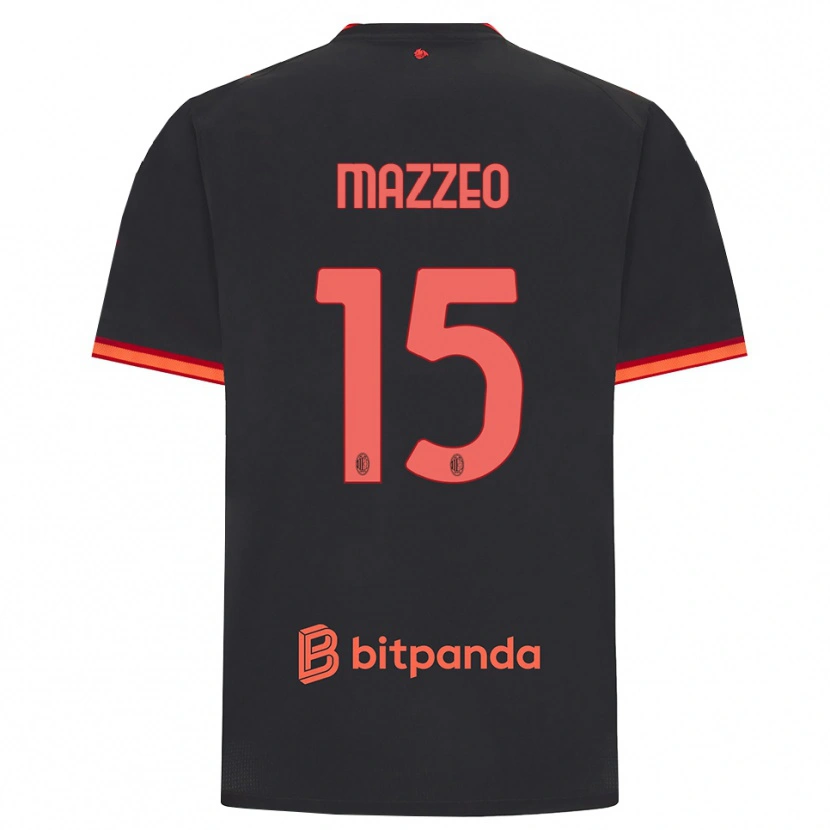 Danxen Niño Camiseta Kevin Mazzeo #15 Rojo Negro Equipación Tercera 2026/27 La Camisa México