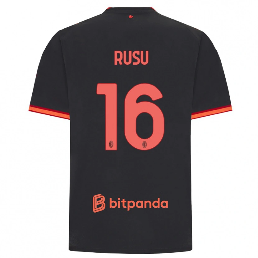 Danxen Niño Camiseta Ryan Rusu #16 Rojo Negro Equipación Tercera 2026/27 La Camisa México