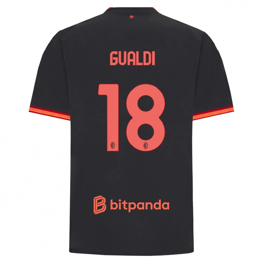 Danxen Niño Camiseta Andrea Gualdi #18 Rojo Negro Equipación Tercera 2026/27 La Camisa México