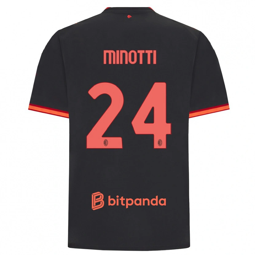 Danxen Niño Camiseta Gabriele Minotti #24 Rojo Negro Equipación Tercera 2026/27 La Camisa México