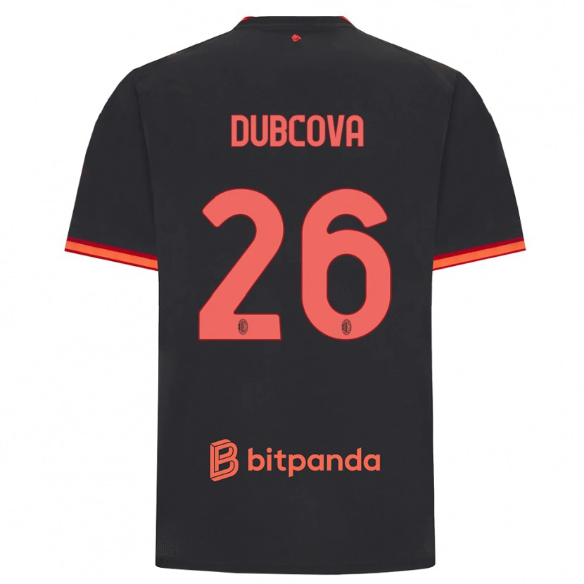 Danxen Niño Camiseta Michaela Dubcova #26 Rojo Negro Equipación Tercera 2026/27 La Camisa México