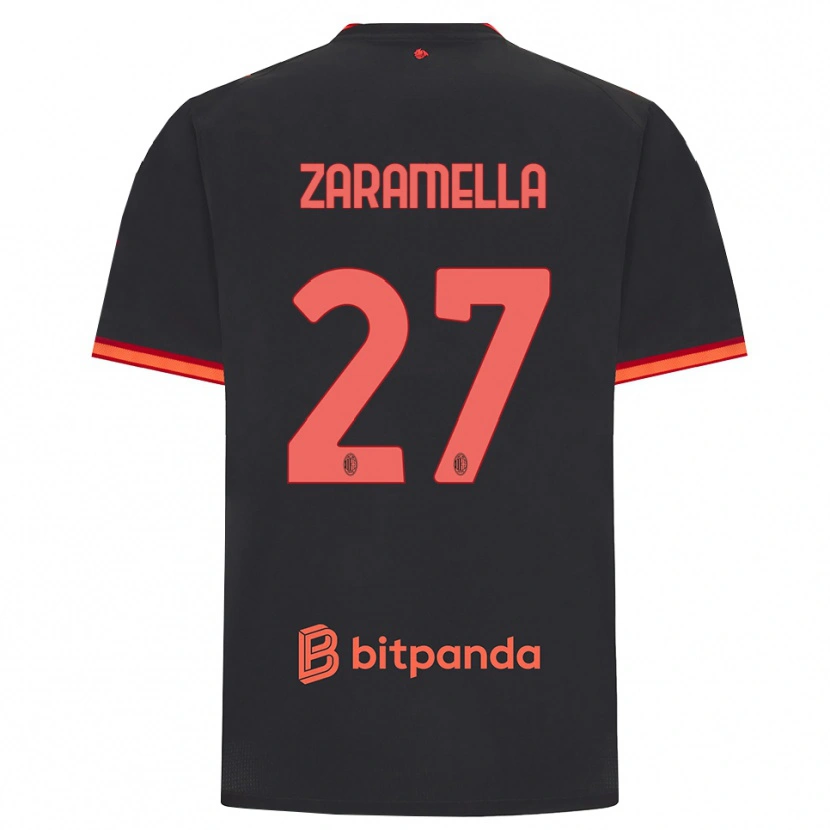 Danxen Niño Camiseta Mattia Zaramella #27 Rojo Negro Equipación Tercera 2026/27 La Camisa México