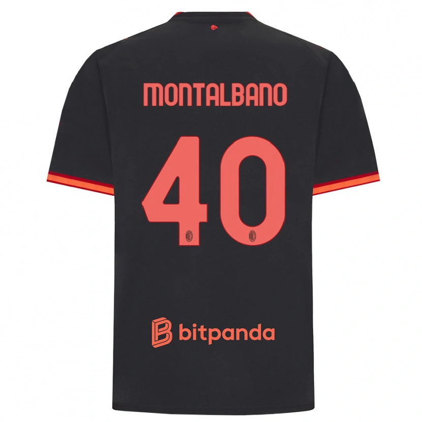 Danxen Niño Camiseta Nicolo Montalbano #40 Rojo Negro Equipación Tercera 2026/27 La Camisa México