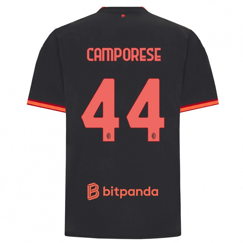 Danxen Niño Camiseta Michele Camporese #44 Rojo Negro Equipación Tercera 2026/27 La Camisa México