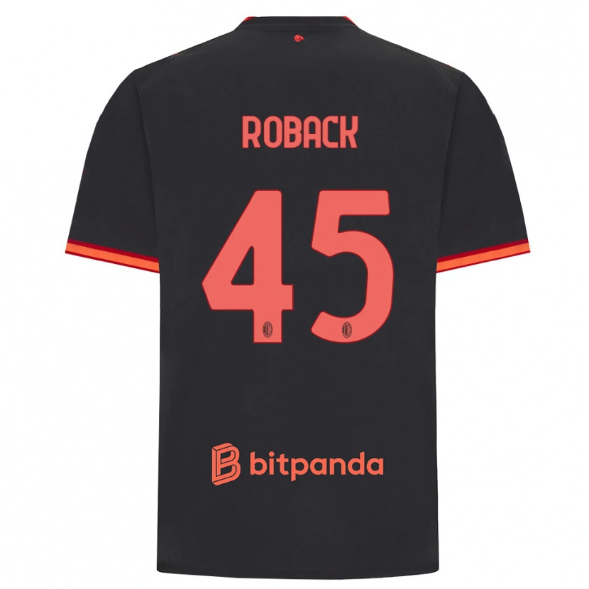Danxen Niño Camiseta Emil Roback #45 Rojo Negro Equipación Tercera 2026/27 La Camisa México