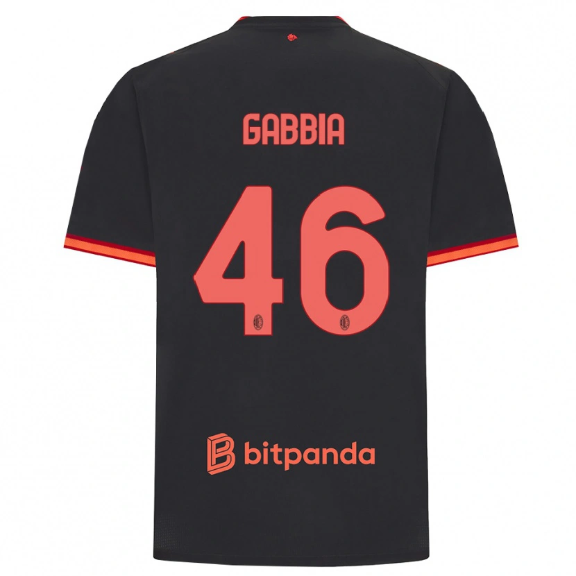 Danxen Niño Camiseta Matteo Gabbia #46 Rojo Negro Equipación Tercera 2026/27 La Camisa México