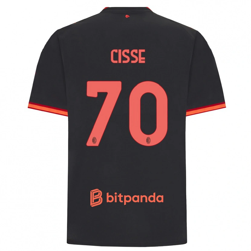 Danxen Niño Camiseta Alphadjo Cissè #70 Rojo Negro Equipación Tercera 2026/27 La Camisa México