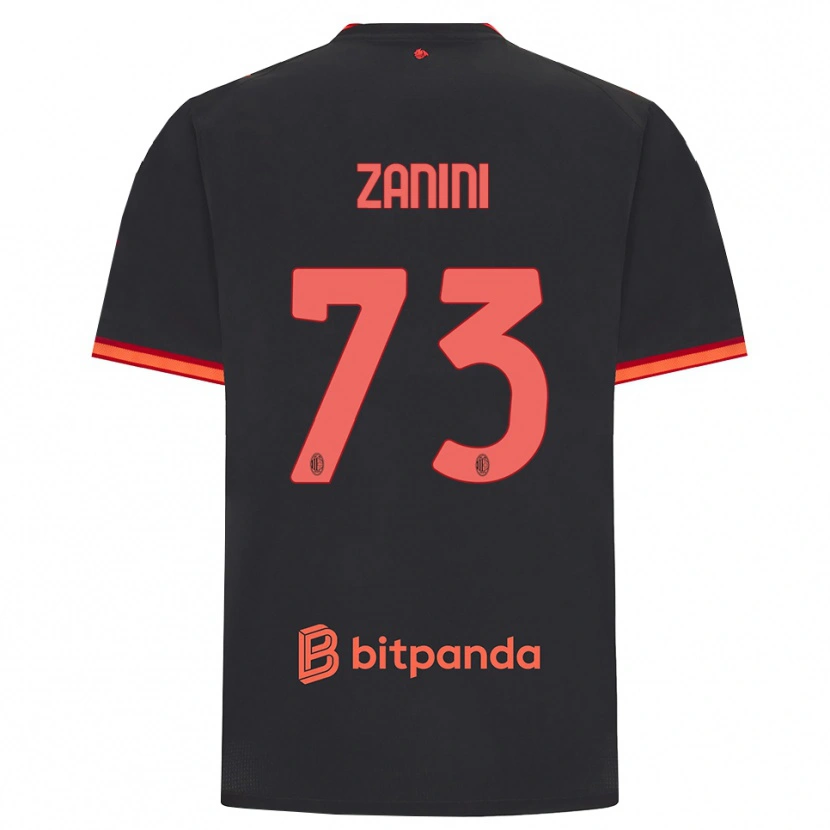 Danxen Niño Camiseta Paola Zanini #73 Rojo Negro Equipación Tercera 2026/27 La Camisa México