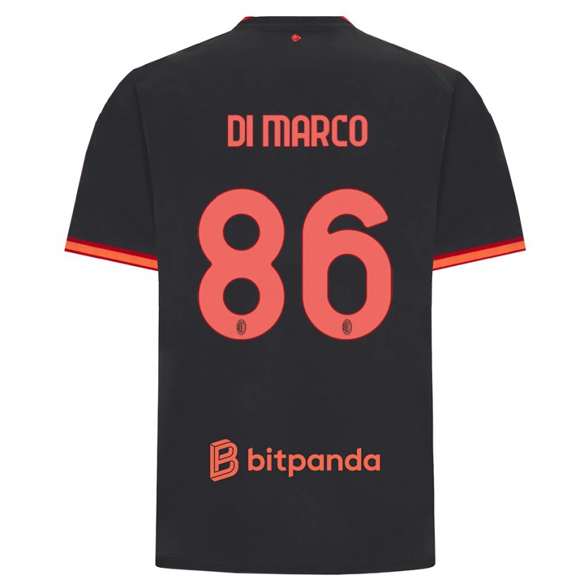 Danxen Niño Camiseta Luca Di Marco #86 Rojo Negro Equipación Tercera 2026/27 La Camisa México