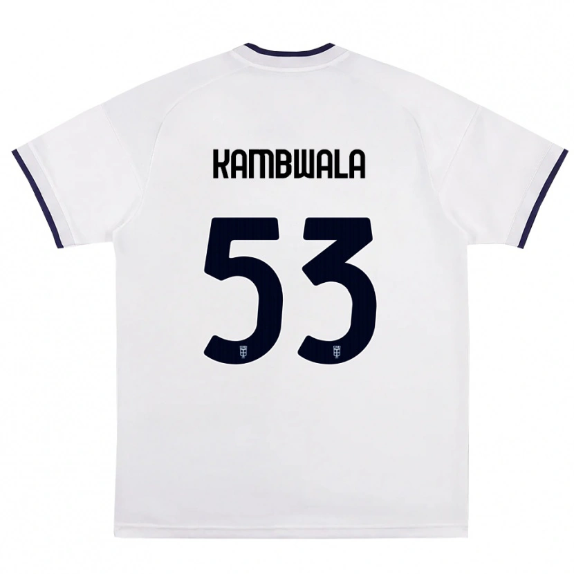 Danxen Hombre Camiseta Willy Kambwala #53 Blanco Rojo Azul Real 2ª Equipación 2026/27 La Camisa México