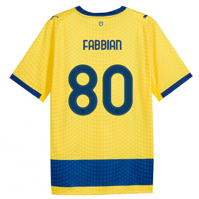 Danxen Hombre Camiseta Giovanni Fabbian #80 Amarillo Azul Negro 2ª Equipación 2026/27 La Camisa México