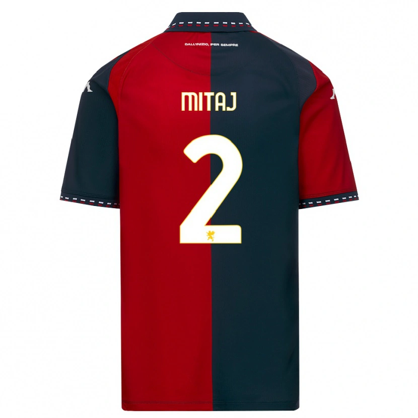 Danxen Hombre Camiseta Mario Mitaj #2 Rojo Negro Blanco 1ª Equipación 2026/27 La Camisa México