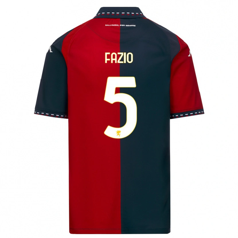 Danxen Hombre Camiseta Lorenzo Fazio #5 Rojo Negro Blanco 1ª Equipación 2026/27 La Camisa México