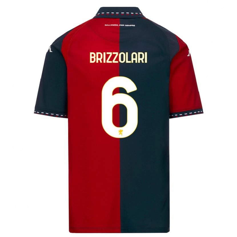 Danxen Hombre Camiseta Mattia Brizzolari #6 Rojo Negro Blanco 1ª Equipación 2026/27 La Camisa México