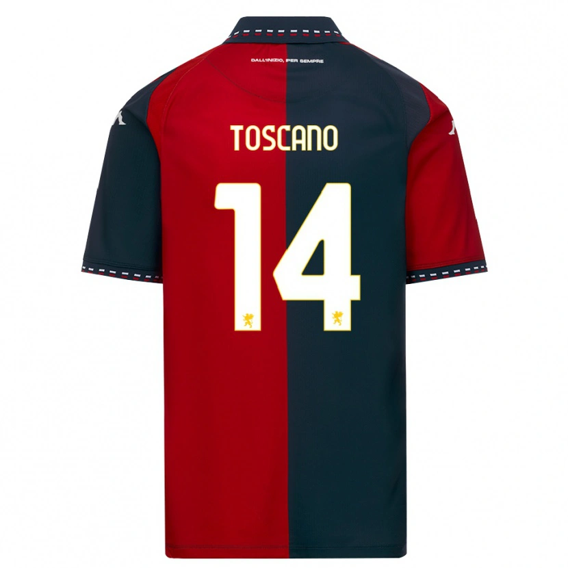 Danxen Hombre Camiseta Filippo Toscano #14 Rojo Negro Blanco 1ª Equipación 2026/27 La Camisa México