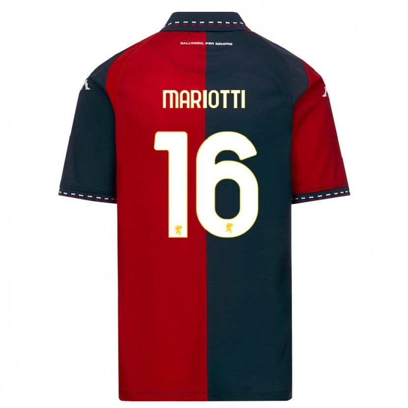Danxen Hombre Camiseta Andrea Mariotti #16 Rojo Negro Blanco 1ª Equipación 2026/27 La Camisa México