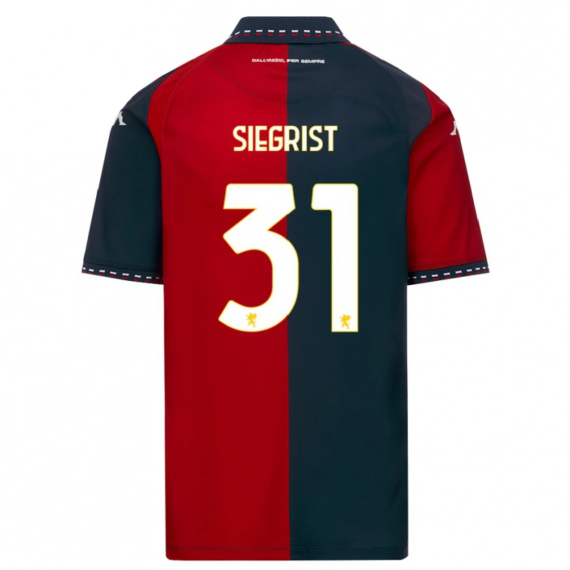 Danxen Hombre Camiseta Benjamin Siegrist #31 Rojo Negro Blanco 1ª Equipación 2026/27 La Camisa México