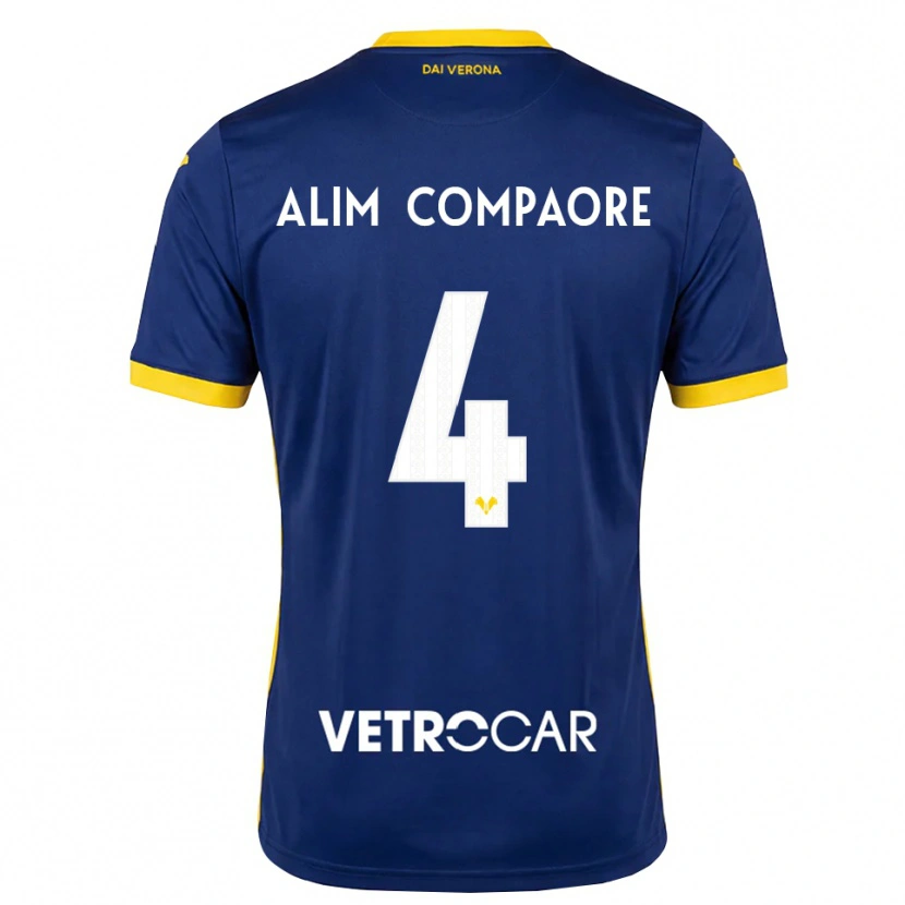 Danxen Hombre Camiseta Abdul Alim Compaore #4 Azul Real Amarillo Blanco 1ª Equipación 2026/27 La Camisa México