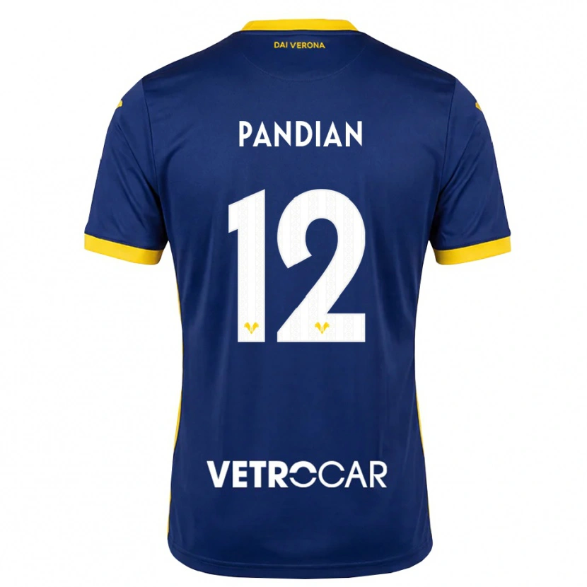 Danxen Hombre Camiseta Alessandro Pandian #12 Azul Real Amarillo Blanco 1ª Equipación 2026/27 La Camisa México