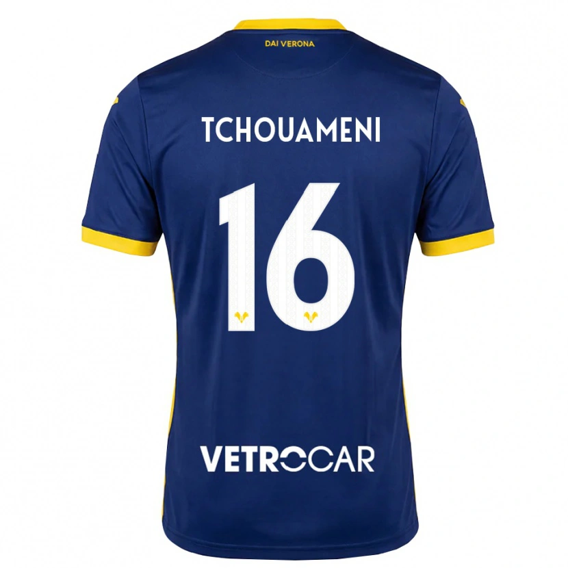 Danxen Hombre Camiseta Alex Tchouameni #16 Azul Real Amarillo Blanco 1ª Equipación 2026/27 La Camisa México