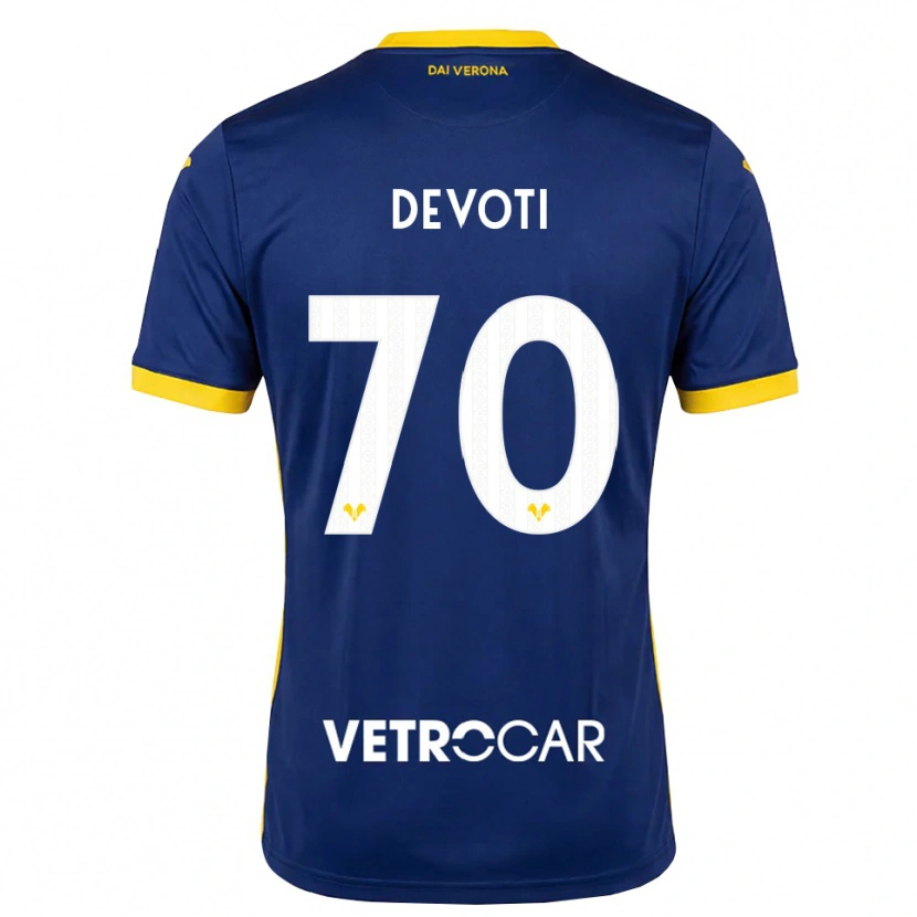 Danxen Hombre Camiseta Andrea Devoti #70 Azul Real Amarillo Blanco 1ª Equipación 2026/27 La Camisa México