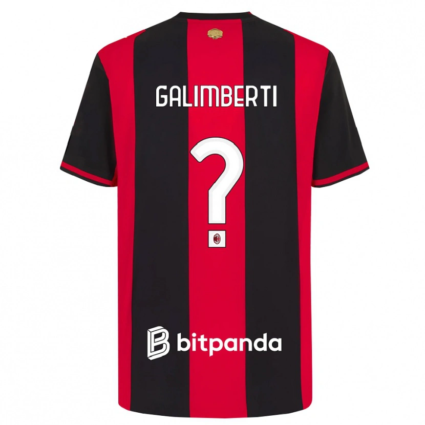 Danxen Hombre Camiseta Vittorio Galimberti #0 Rojo Negro Blanco 1ª Equipación 2026/27 La Camisa México